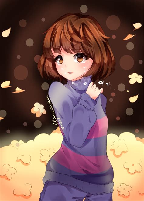 frisk fan art|female anime version of frisk.